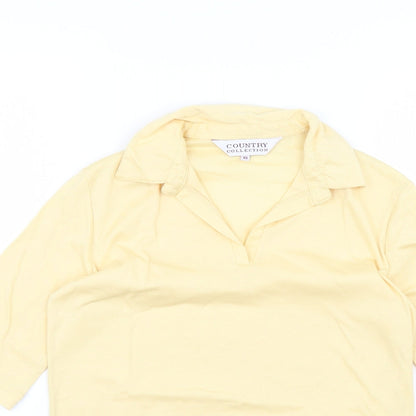 Womens UK Size XS country collection Yellow Basic Polo
