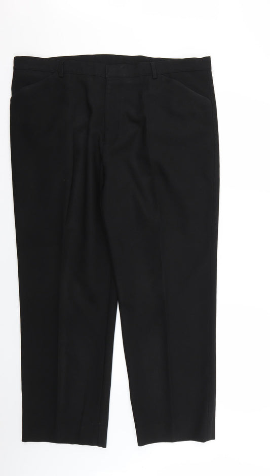 Preworn Mens Black   Trousers  Size 42 L25 in