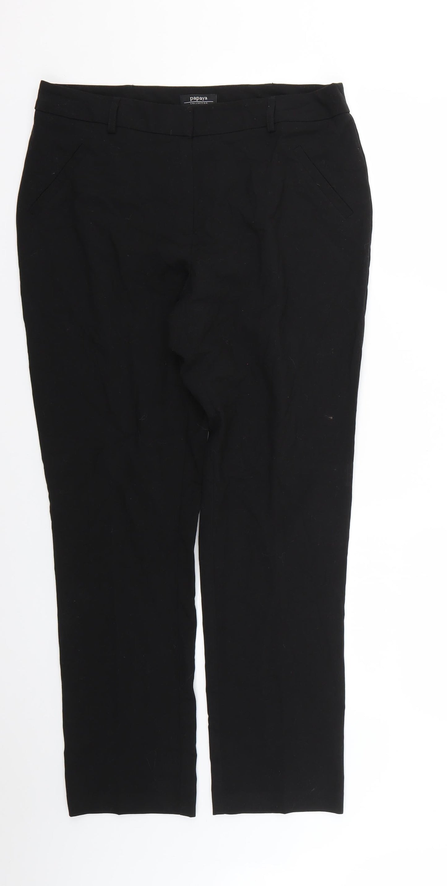 Womens UK Size 12 Papaya Regular Fit  Black Trousers