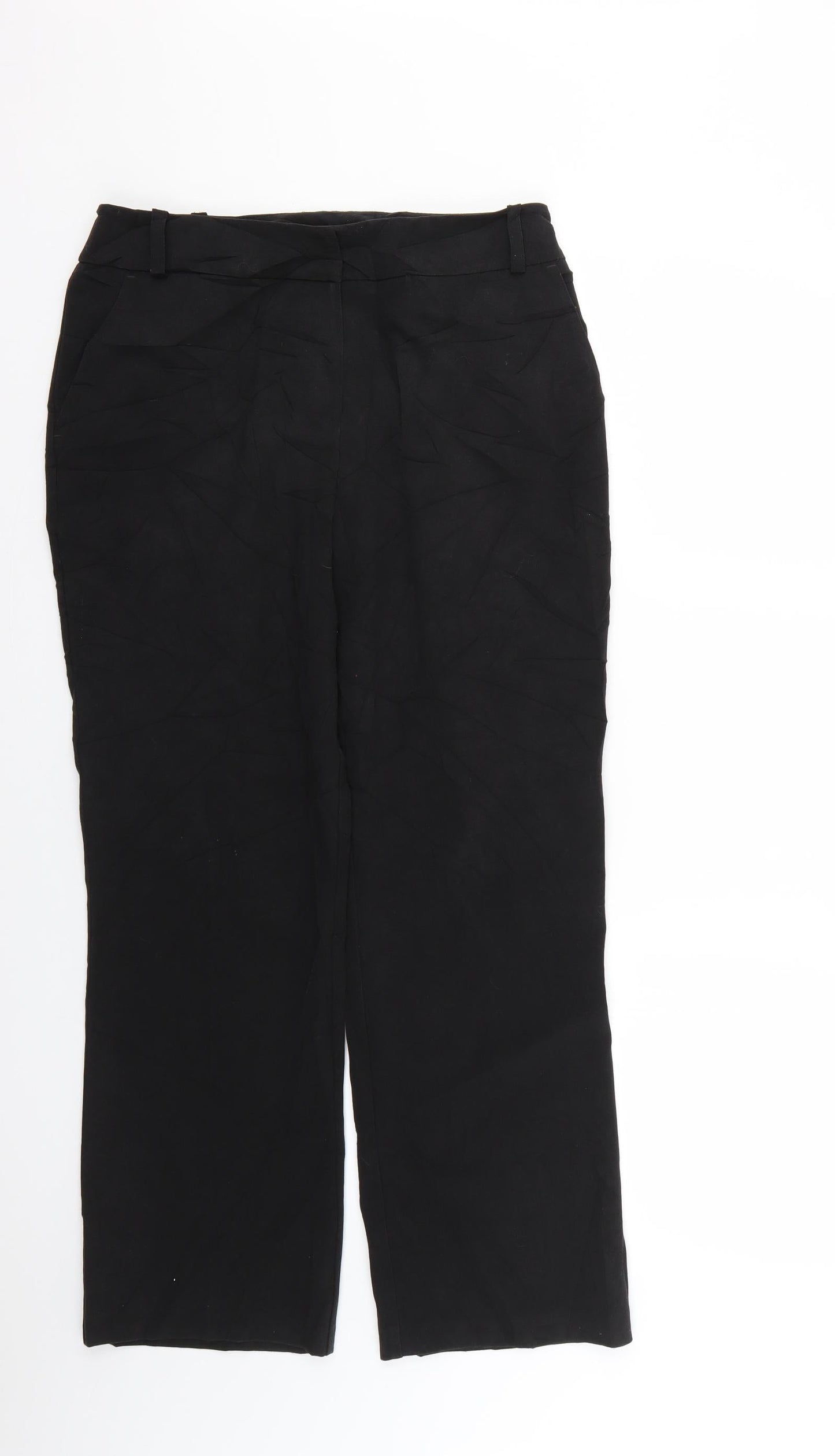 Womens UK Size 10 BHS Regular Fit  Black Trousers