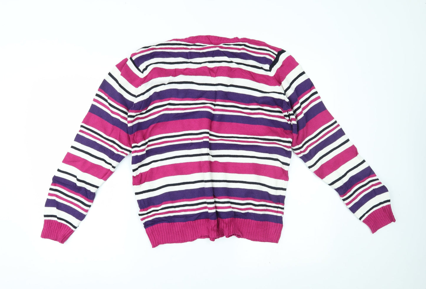 EWM Womens Purple Striped  Pullover Jumper Size L