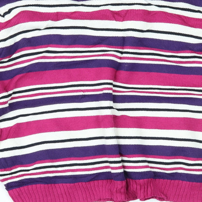EWM Womens Purple Striped  Pullover Jumper Size L