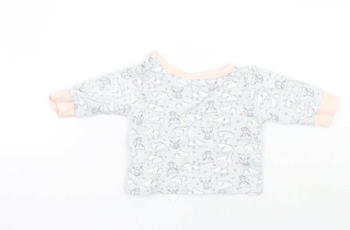 Primark Boys Grey Animal Print  Basic T-Shirt Size 0-3 Months