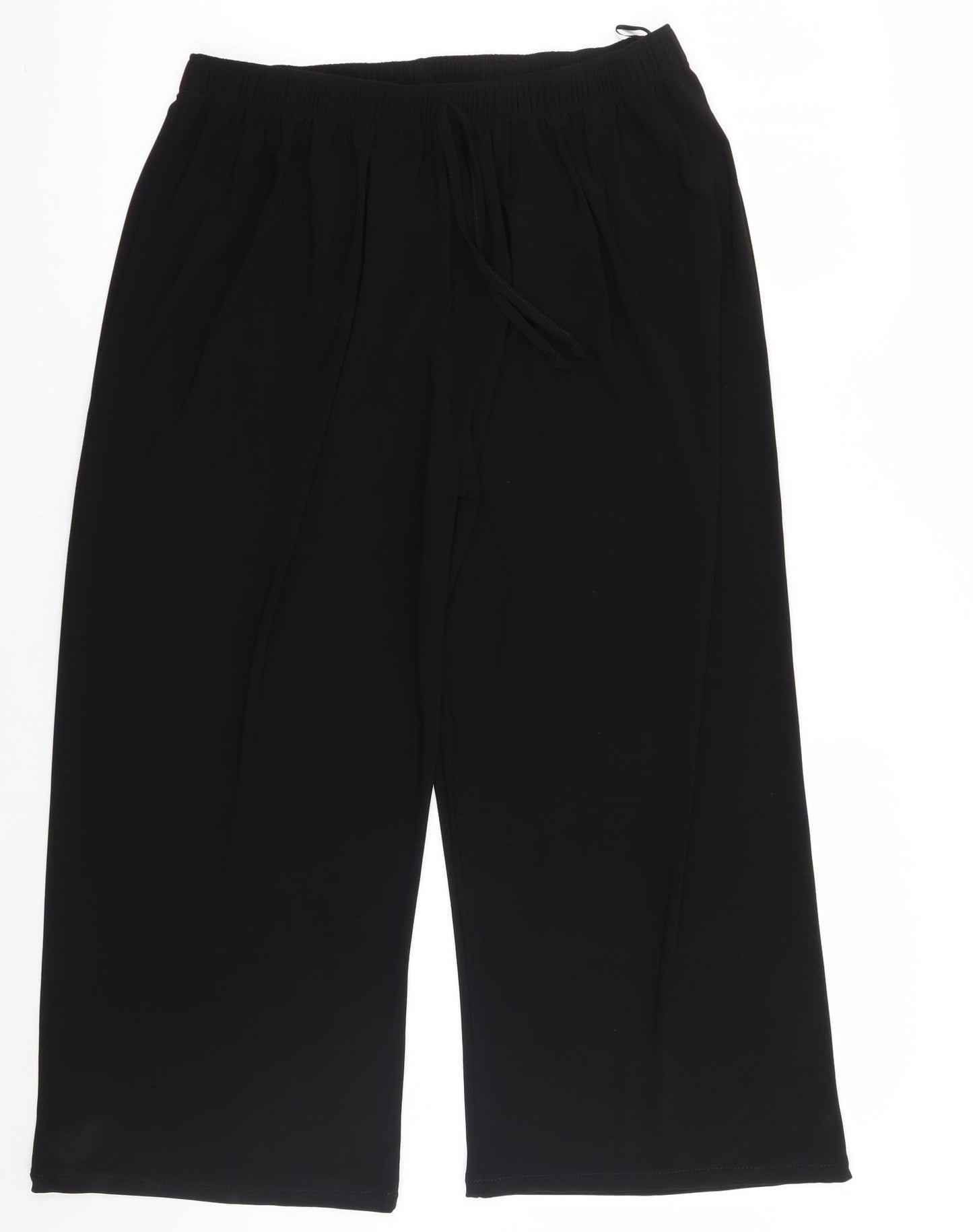 Womens UK Size 2XL Preworn Regular Fit Cropped Black Trousers