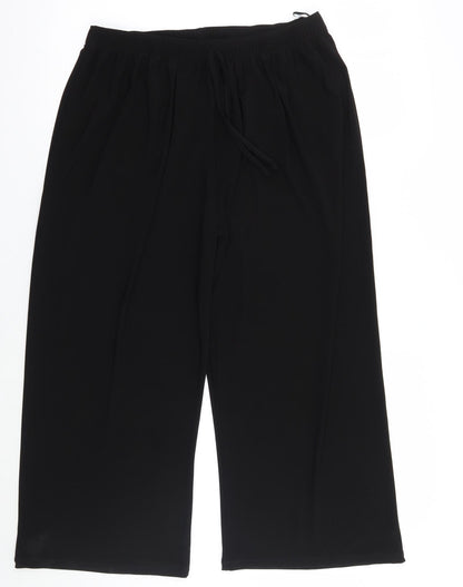 Womens UK Size 2XL Preworn Regular Fit Cropped Black Trousers