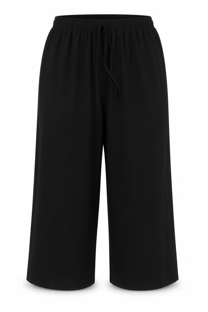 Womens UK Size 2XL Preworn Regular Fit Cropped Black Trousers