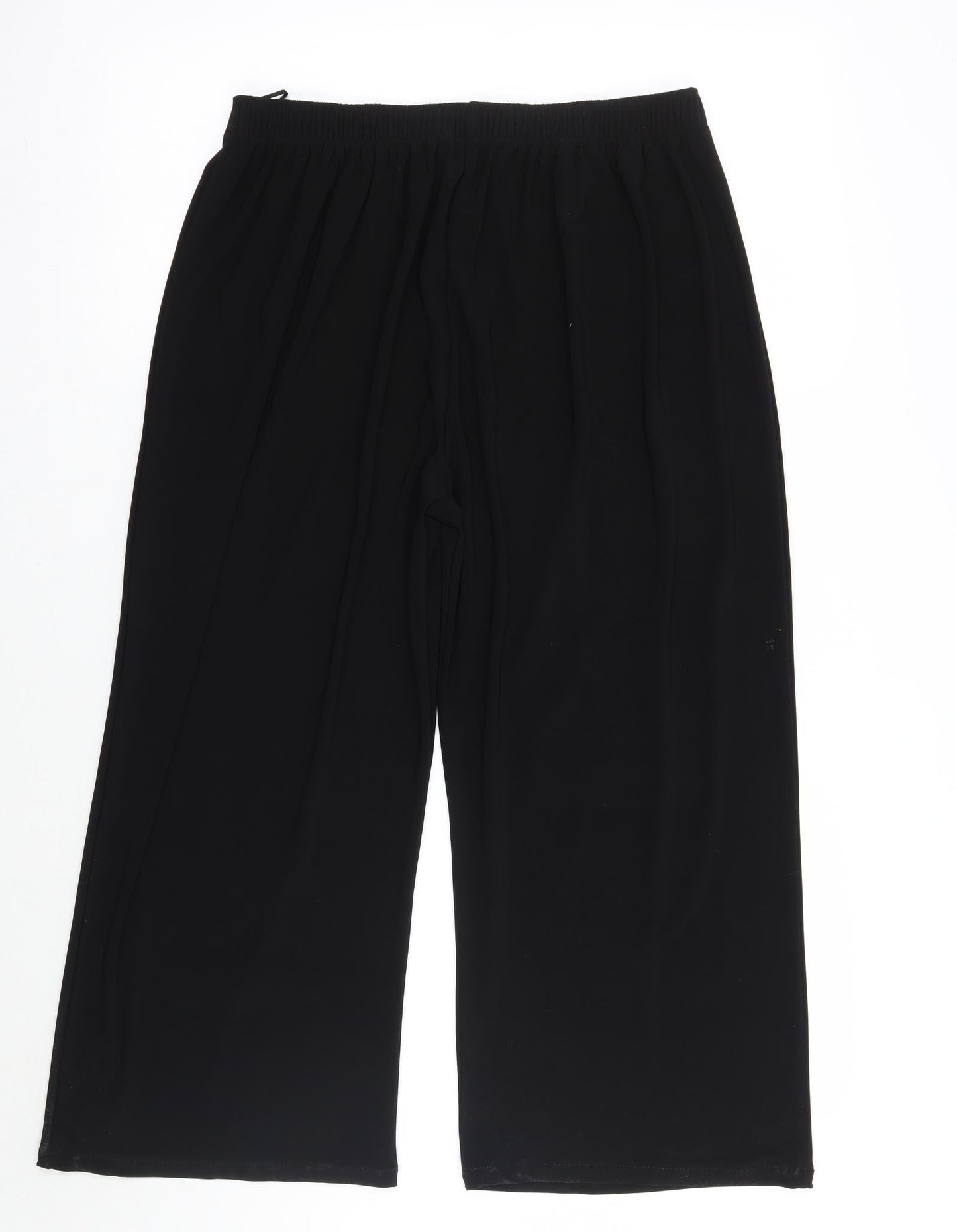 Womens UK Size 2XL Preworn Regular Fit Cropped Black Trousers