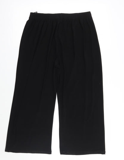 Womens UK Size 2XL Preworn Regular Fit Cropped Black Trousers