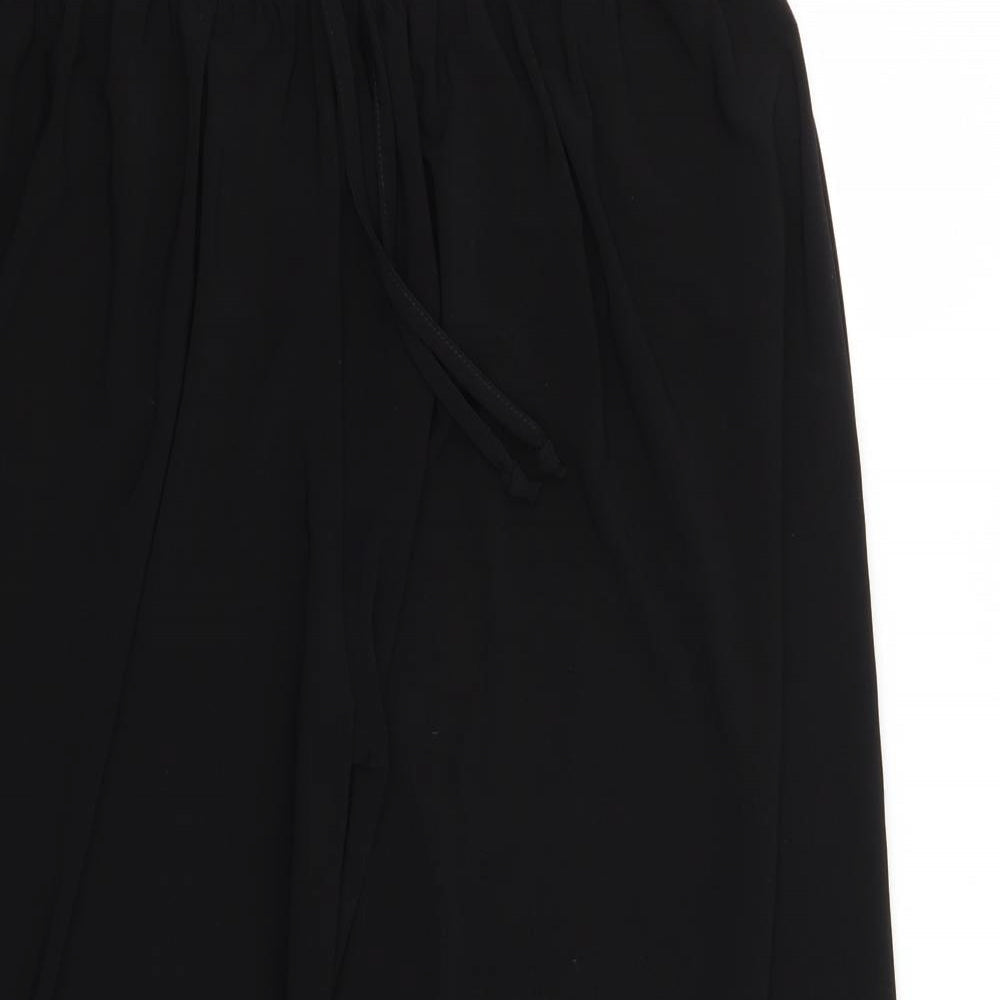 Womens UK Size 2XL Preworn Regular Fit Cropped Black Trousers