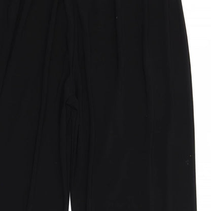 Womens UK Size 2XL Preworn Regular Fit Cropped Black Trousers