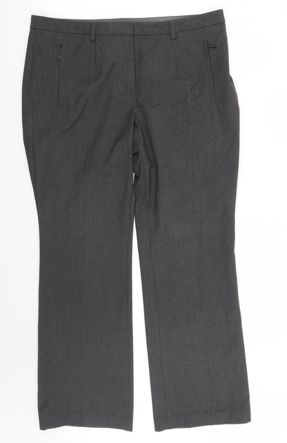 Womens UK Size 14 Marks and Spencer Regular Fit  Grey Trousers