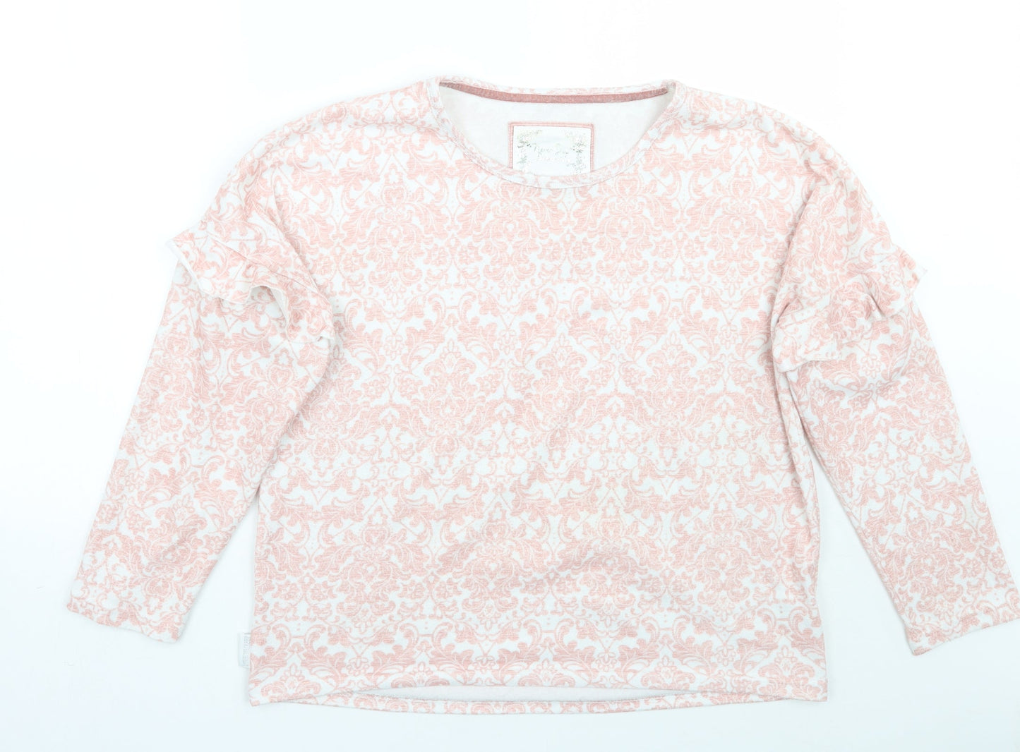 TU Womens White Floral  Pullover Jumper Size 12