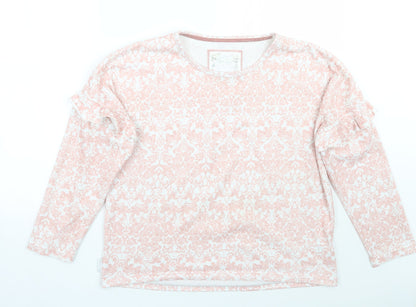 TU Womens White Floral  Pullover Jumper Size 12