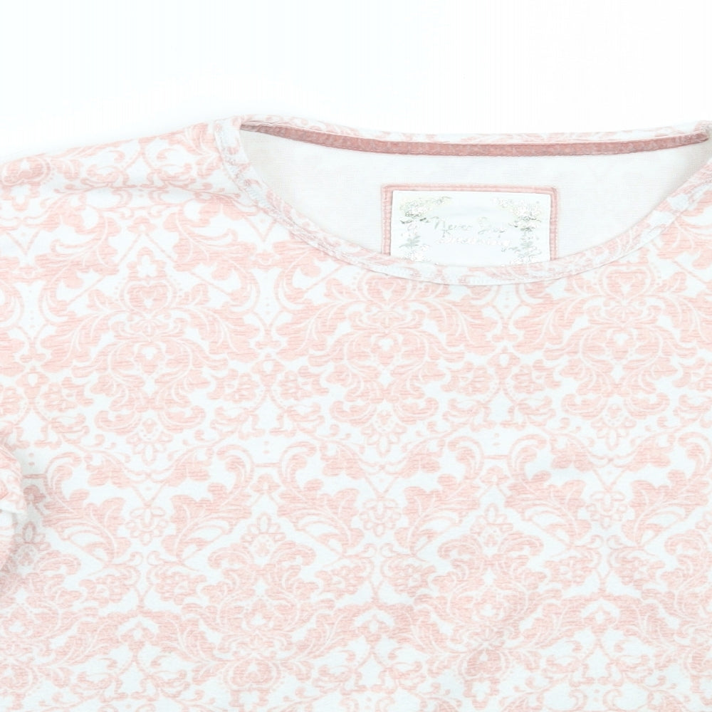 TU Womens White Floral  Pullover Jumper Size 12