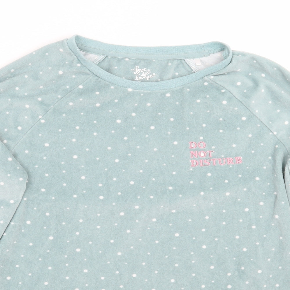 Love to lounge Womens Green Polka Dot  Top Pyjama Top Size 6  - Do not disturb