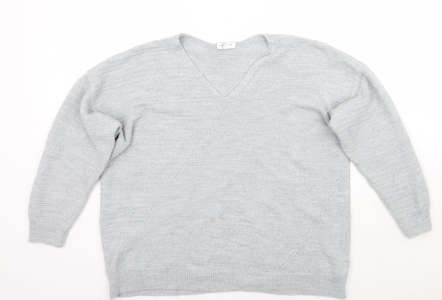 Womens UK Size L Topshop Grey Pullover Jumper