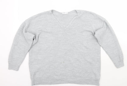 Womens UK Size L Topshop Grey Pullover Jumper