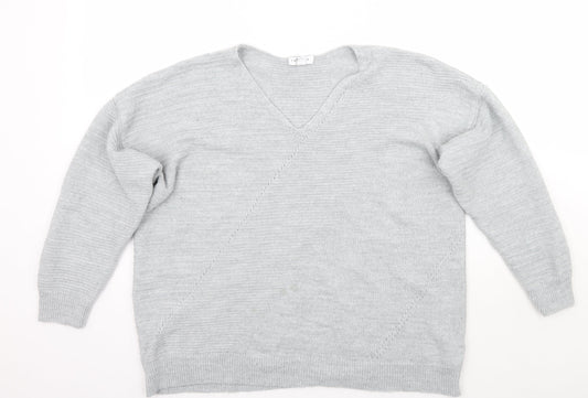 Womens UK Size L Topshop Grey Pullover Jumper