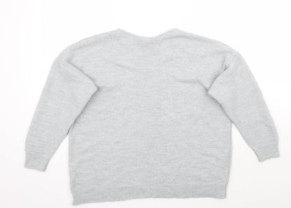 Womens UK Size L Topshop Grey Pullover Jumper