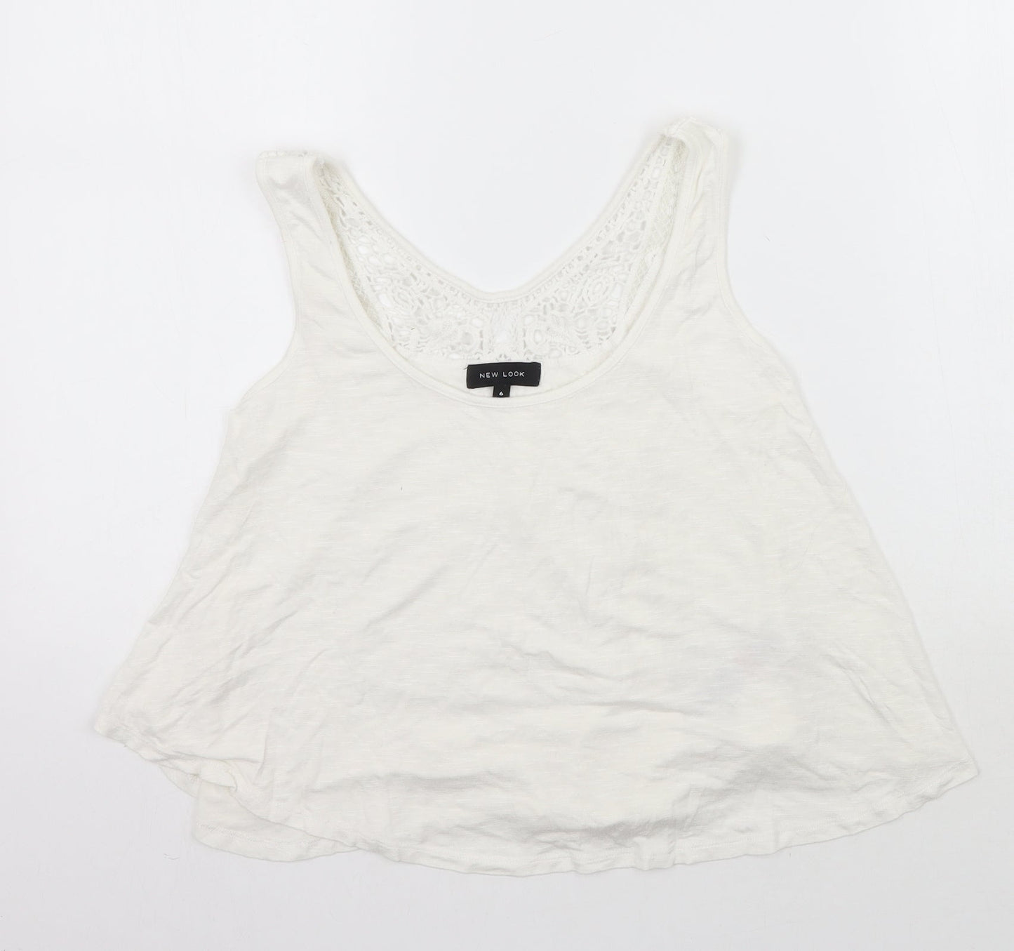 Womens UK Size 6 Newlook White Basic Tank