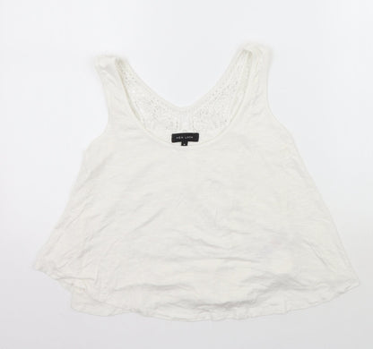 Womens UK Size 6 Newlook White Basic Tank