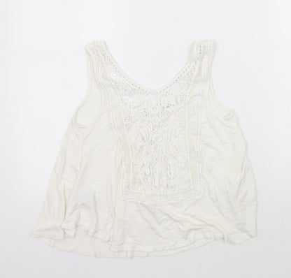 Womens UK Size 6 Newlook White Basic Tank