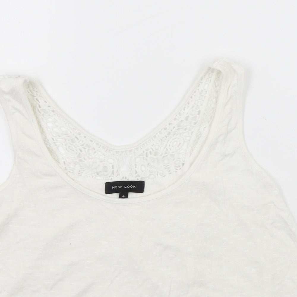 Womens UK Size 6 Newlook White Basic Tank