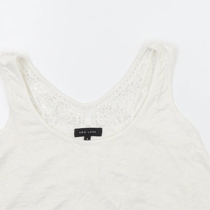 Womens UK Size 6 Newlook White Basic Tank