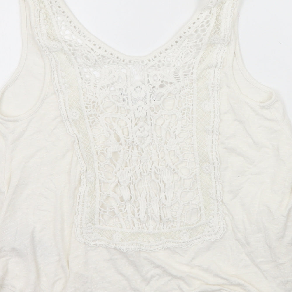 Womens UK Size 6 Newlook White Basic Tank