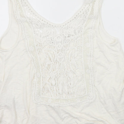 Womens UK Size 6 Newlook White Basic Tank