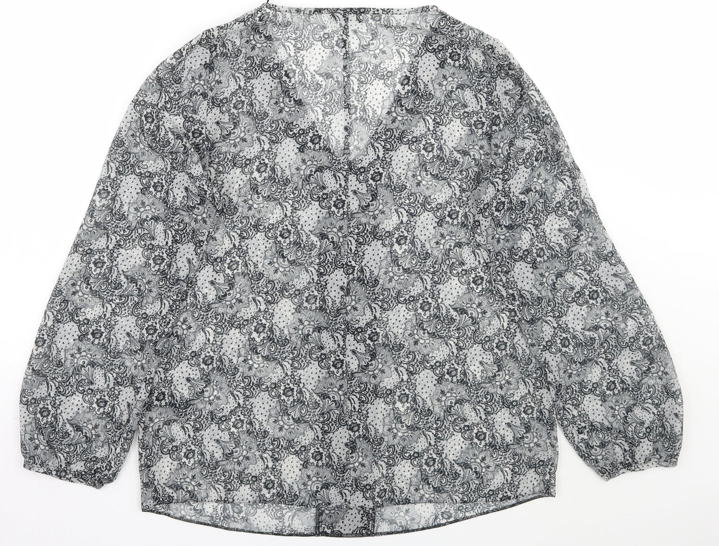 F&F Womens White Floral  Basic Blouse Size 12