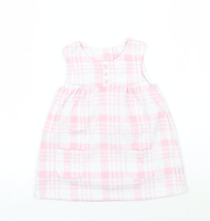 George Girls Pink Check  A-Line  Size 6-9 Months