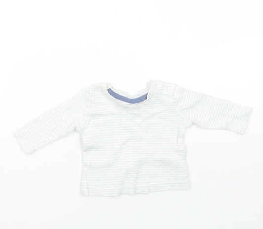 George Baby White Striped  Basic T-Shirt Size Newborn