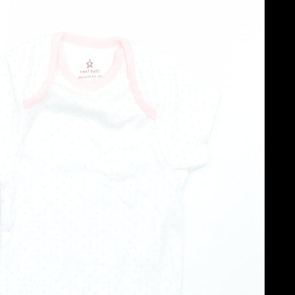 NEXT Girls White Polka Dot  Babygrow One-Piece Size 3-6 Months