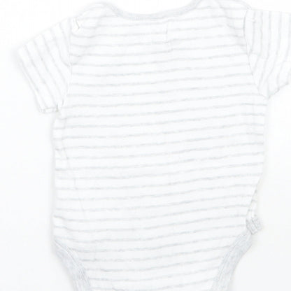 Mothercare Baby Grey Striped  Babygrow One-Piece Size 6-9 Months