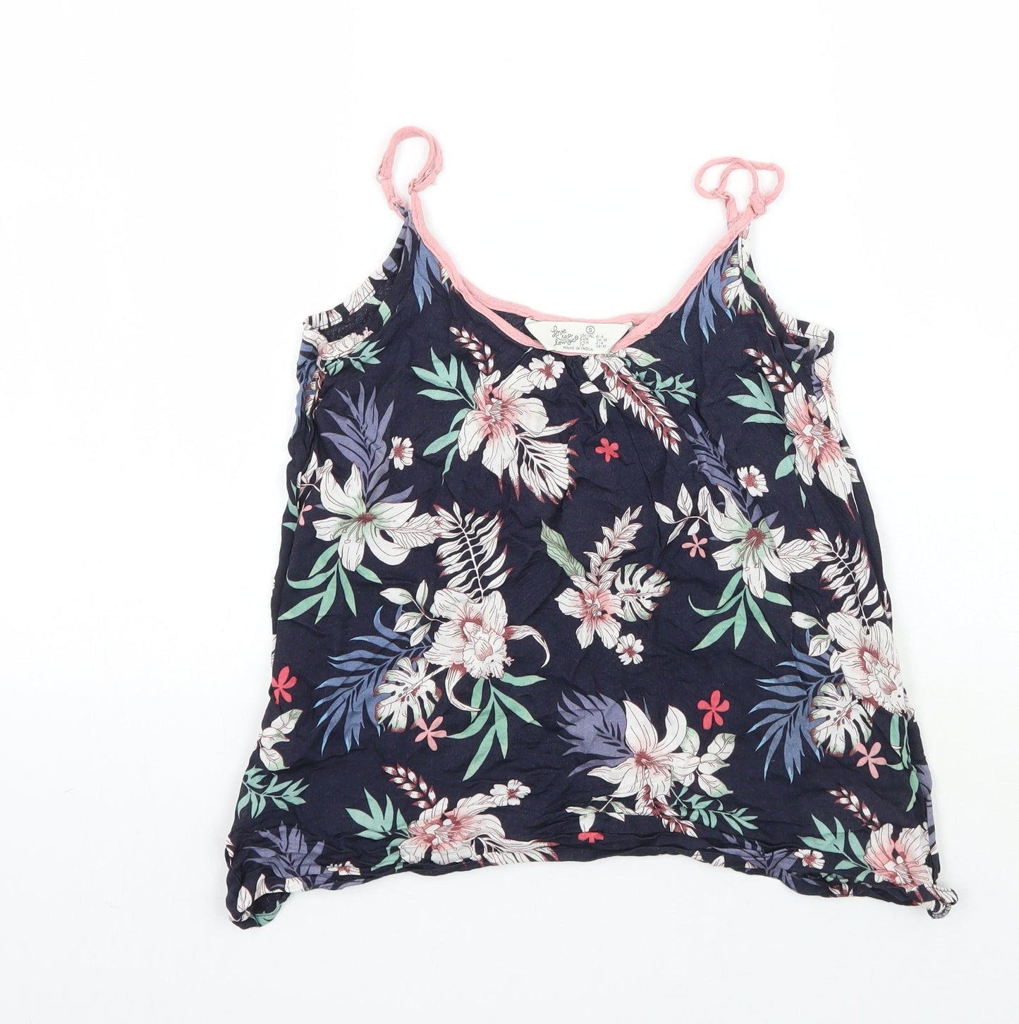 Primark Womens Blue Floral  Basic Tank Size S