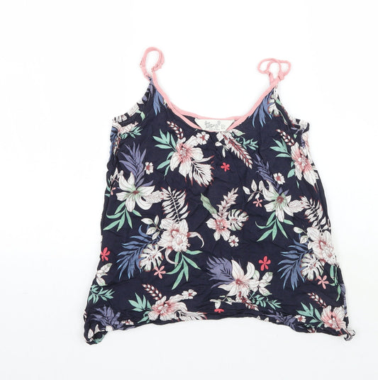 Primark Womens Blue Floral  Basic Tank Size S