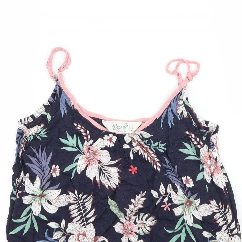 Primark Womens Blue Floral  Basic Tank Size S