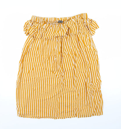 Primark Womens Yellow Striped  Mini  Size 14