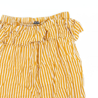 Primark Womens Yellow Striped  Mini  Size 14