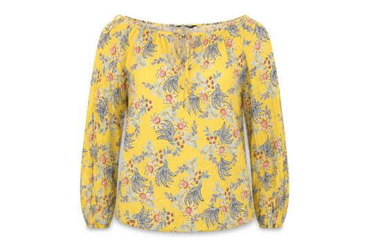 Womens UK Size 12 Peacocks Yellow Basic Blouse