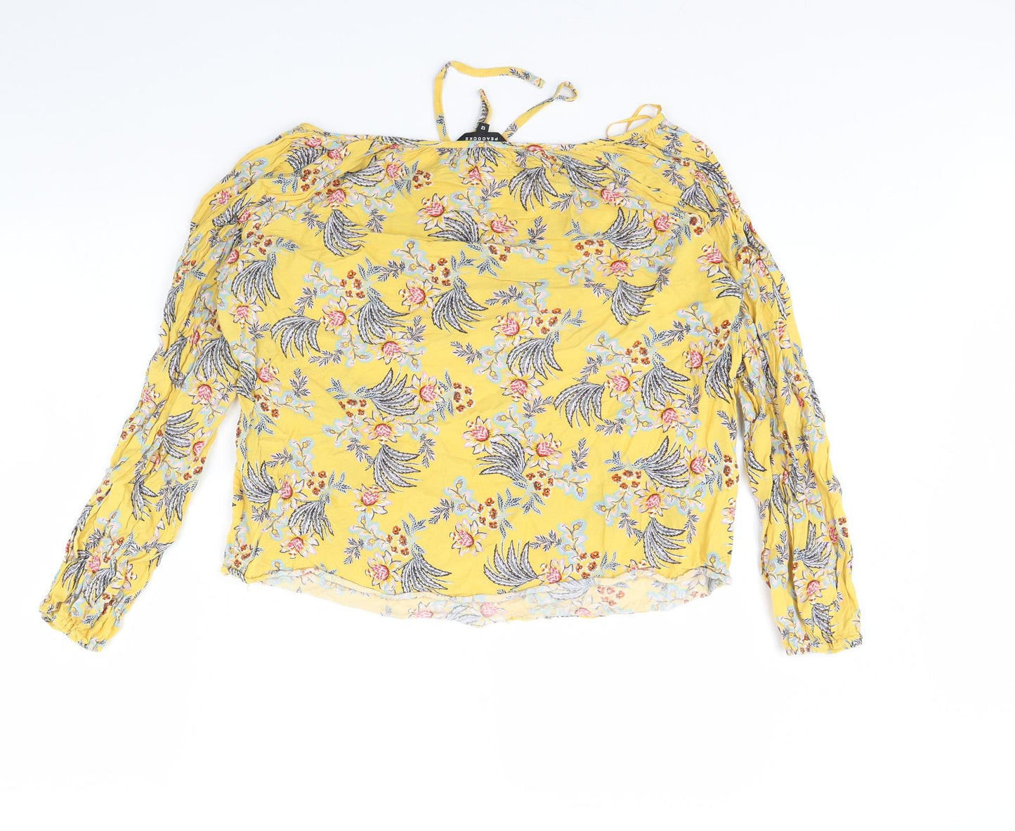 Womens UK Size 12 Peacocks Yellow Basic Blouse