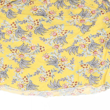 Womens UK Size 12 Peacocks Yellow Basic Blouse