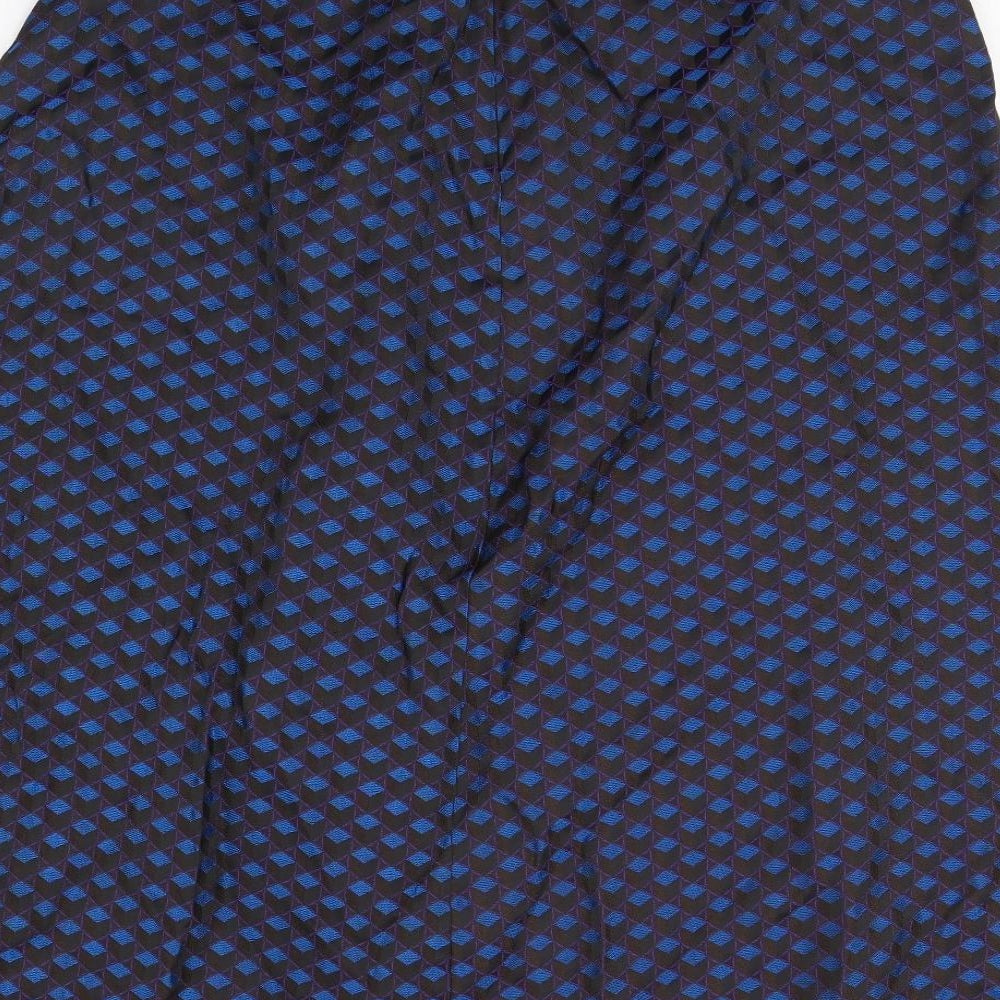 M&S Womens Blue Geometric  Flare Skirt Size 16