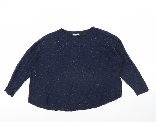 Mulaya Womens Blue   Pullover Jumper Size L