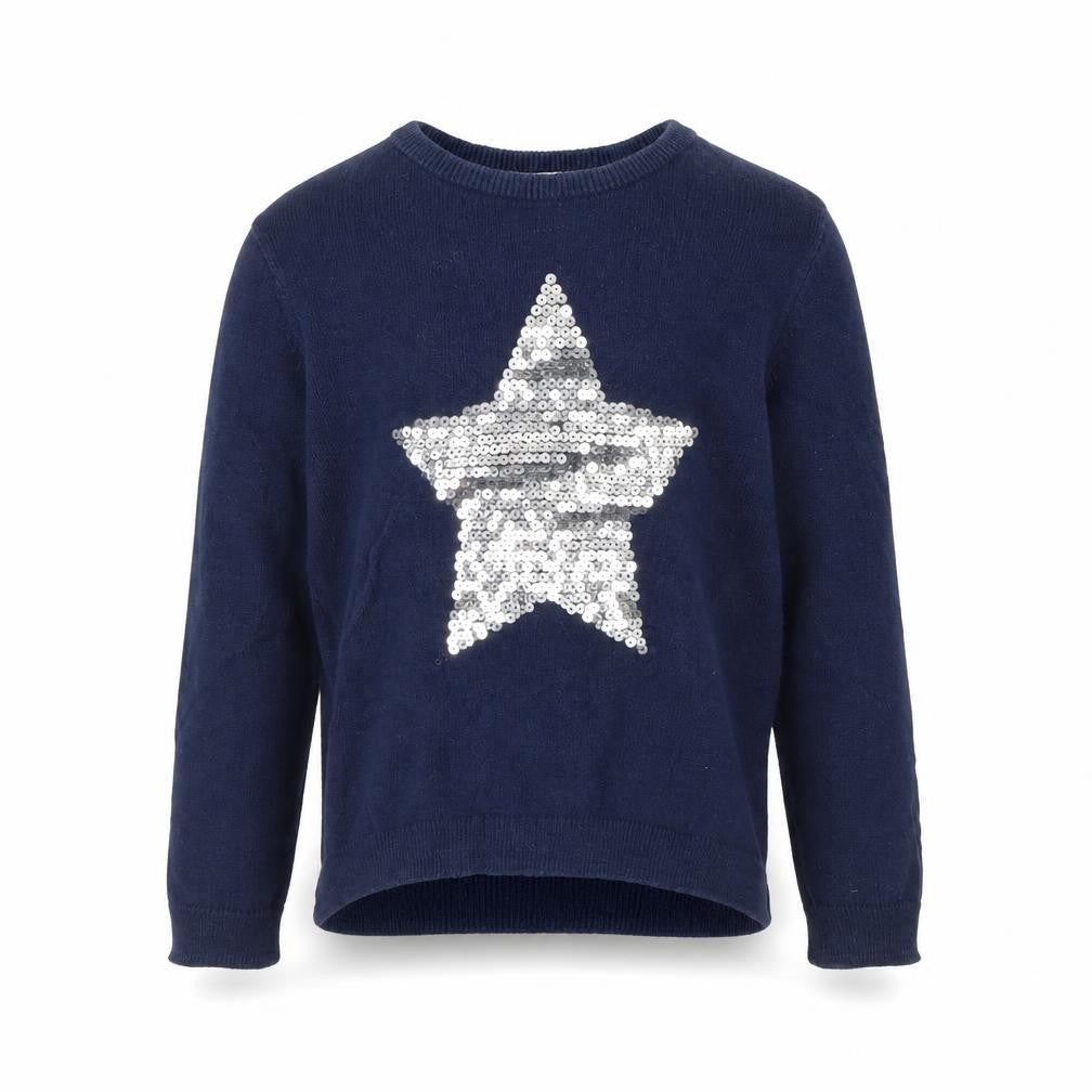 H&M Girls Blue   Pullover Jumper Size 2 Years  - star
