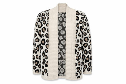 Front view of Pura Moda women’s brown animal print jacket, size M