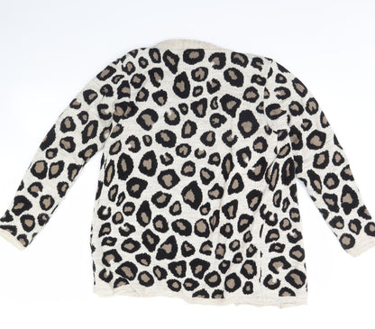 Pura Moda Womens Brown Animal Print  Jacket  Size M