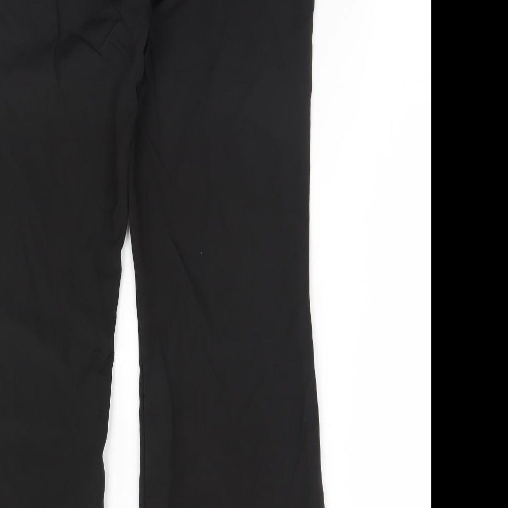 Womens UK Size L Preworn Regular Fit Dress Pants Black Trousers