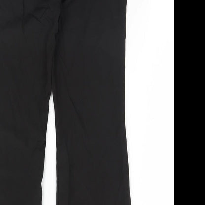 Womens UK Size L Preworn Regular Fit Dress Pants Black Trousers